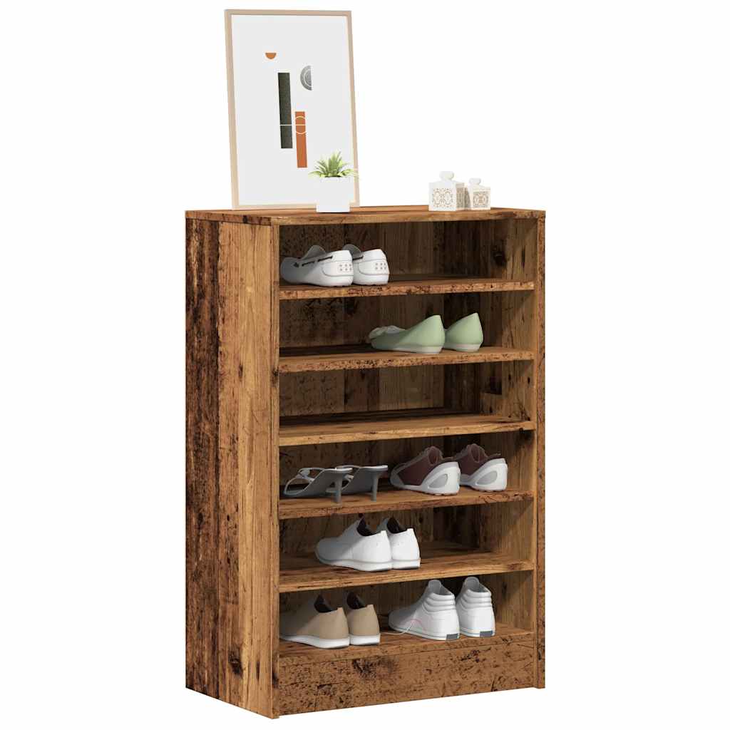 vidaXL Shoe Cabinet Old Wood 60x35x92 cm Engineered Wood