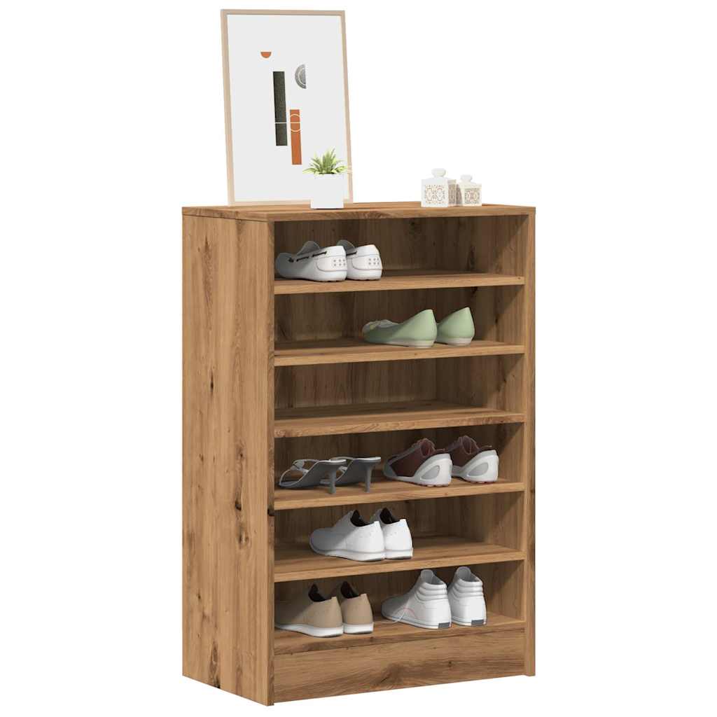 vidaXL Shoe Cabinet Artisan Oak 60x35x92 cm Engineered Wood