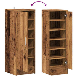 vidaXL Shoe Cabinet Old Wood 32x35x92 cm Engineered Wood