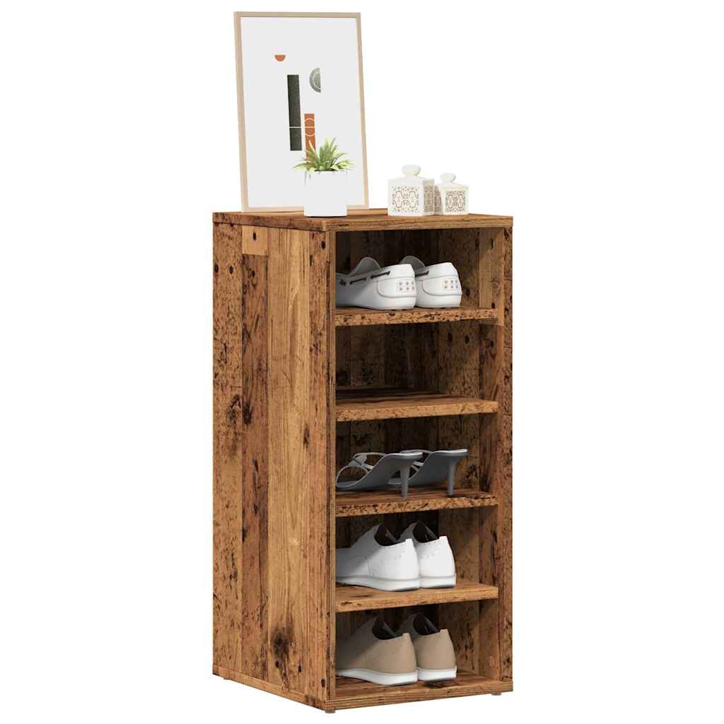 vidaXL Shoe Cabinet Old Wood 32x35x70 cm Engineered Wood