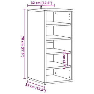 vidaXL Shoe Cabinet Artisan Oak 32x35x70 cm Engineered Wood