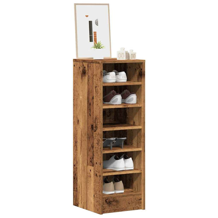 vidaXL Shoe Cabinet Old Wood 32x35x92 cm Engineered Wood