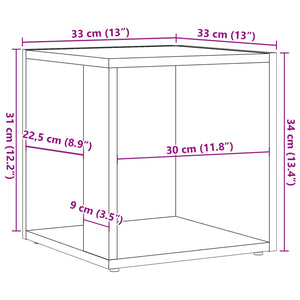 vidaXL Side Table Old Wood 33x33x34 cm Engineered Wood