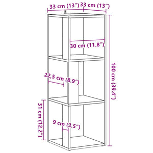 vidaXL Corner Cabinet Old Wood 33x33x100 cm Engineered Wood