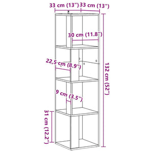 vidaXL Corner Cabinet Old Wood 33x33x132 cm Engineered Wood