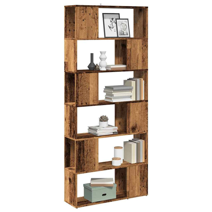 vidaXL Book Cabinet/Room Divider Old Wood 80x24x186 cm