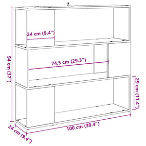 vidaXL Book Cabinet/Room Divider Old Wood 100x24x94 cm