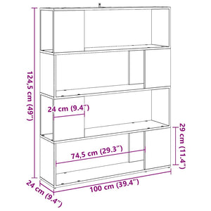 vidaXL Book Cabinet/Room Divider Old Wood 100x24x124.5 cm