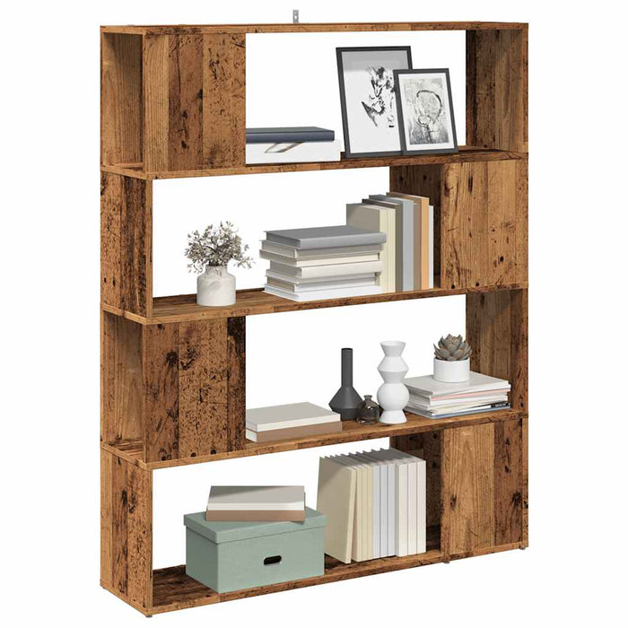 vidaXL Book Cabinet/Room Divider Old Wood 100x24x124.5 cm