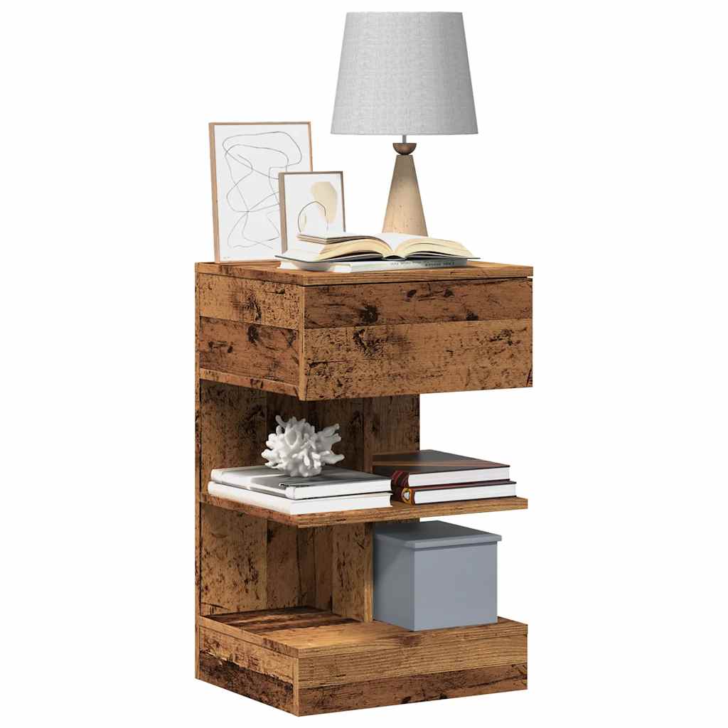 vidaXL Bedside Cabinet Old Wood 40x35x65 cm Engineered Wood