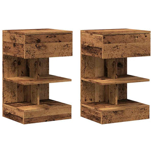 vidaXL Bedside Cabinets 2 pcs Old Wood 40x35x65 cm Engineered Wood