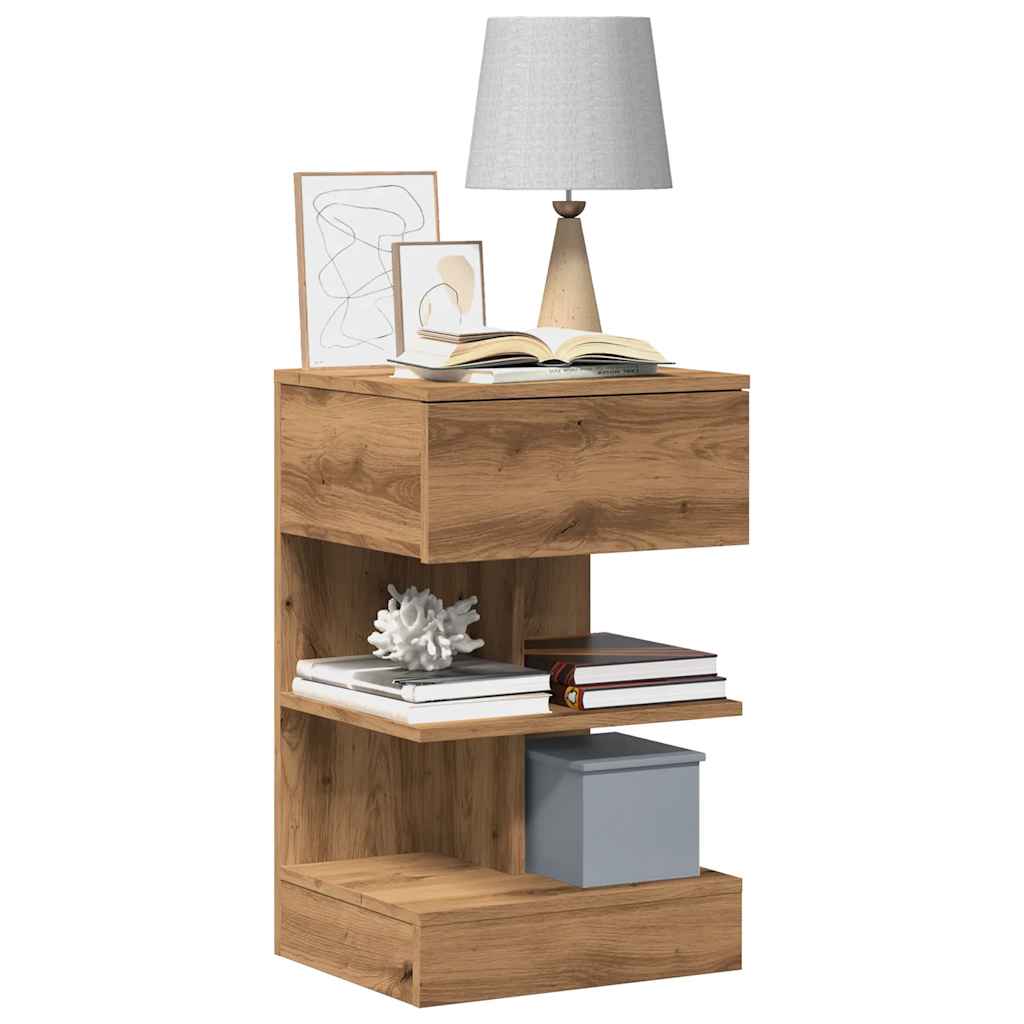 vidaXL Bedside Cabinet Artisan Oak 40x35x65 cm Engineered Wood