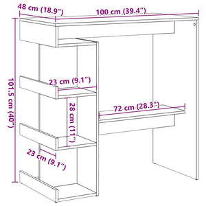 vidaXL Bar Table with Storage Rack Old Wood 100x48x101.5 cm