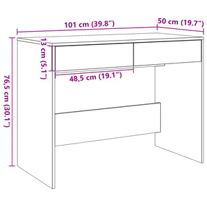 vidaXL Desk Artisan Oak 101x50x76.5 cm Engineered Wood