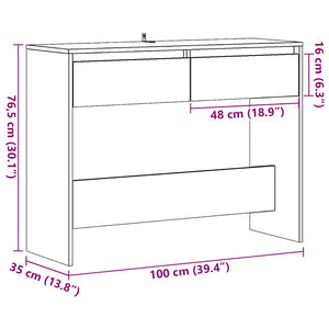 vidaXL Console Table Old Wood 100x35x76.5 cm Engineered Wood