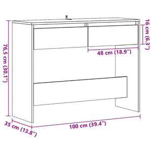 vidaXL Console Table Artisan Oak 100x35x76.5 cm Engineered Wood