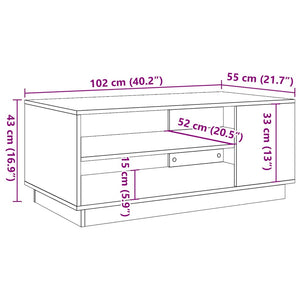 vidaXL Coffee Table Old Wood 102x55x43 cm Engineered Wood