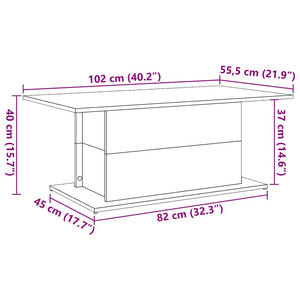 vidaXL Coffee Table Artisan Oak 102x55.5x40 cm Engineered Wood