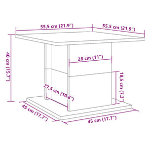 vidaXL Coffee Table Artisan Oak 55.5x55.5x40 cm Engineered Wood