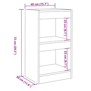 vidaXL Book Cabinet/Room Divider Old Wood 40x30x72 cm