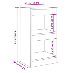 vidaXL Book Cabinet/Room Divider Artisan Oak 40x30x72 cm