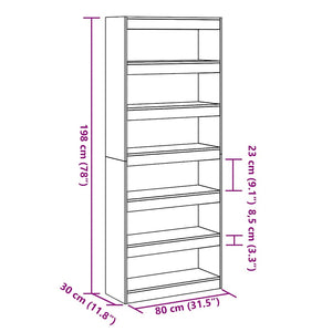 vidaXL Book Cabinet/Room Divider Old Wood 80x30x198 cm