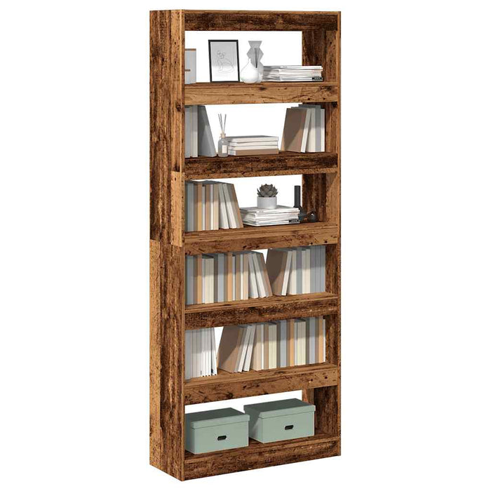 vidaXL Book Cabinet/Room Divider Old Wood 80x30x198 cm