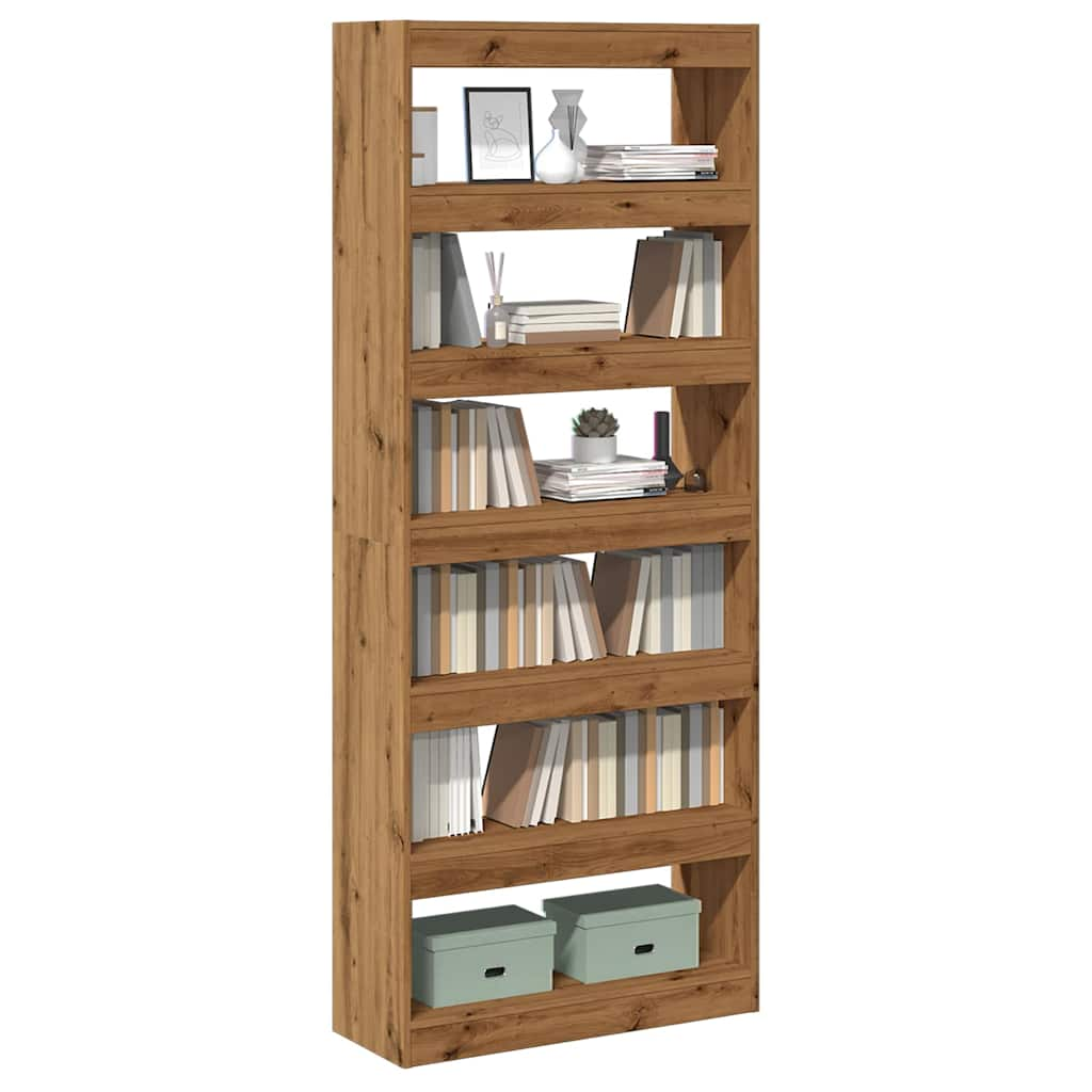 vidaXL Book Cabinet/Room Divider Artisan Oak 80x30x198 cm