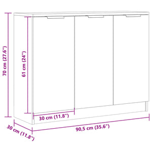 vidaXL Sideboard Old Wood 90.5x30x70 cm Engineered Wood