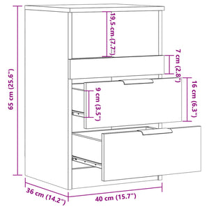 vidaXL Bedside Cabinets 2 pcs Old Wood 40x36x65 cm Engineered Wood