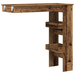 vidaXL Wall Bar Table Old Wood 102x45x103.5 cm Engineered Wood