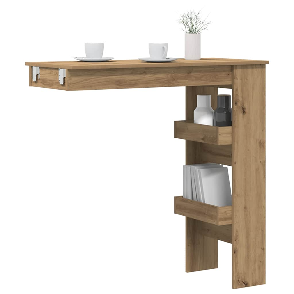 vidaXL Wall Bar Table Artisan Oak 102x45x103.5 cm Engineered Wood