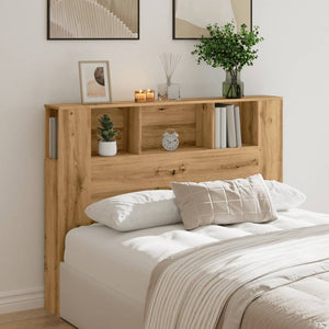 vidaXL Headboard Cabinet Artisan Oak 140x18.5x102.5 cm Engineered Wood