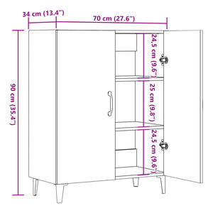 vidaXL Sideboard Old Wood 70x34x90 cm Engineered Wood