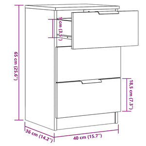 vidaXL Bedside Cabinets 2 pcs Artisan Oak 40x36x65 cm Engineered Wood