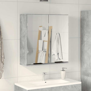 vidaXL Bathroom Mirror Cabinet Concrete Grey 64x20x66.5 cm Engineered Wood