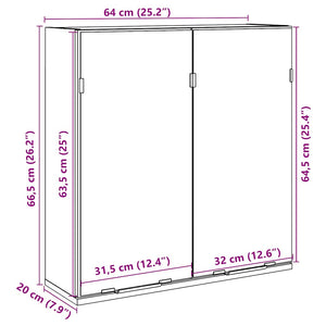 vidaXL Bathroom Mirror Cabinet Concrete Grey 64x20x66.5 cm Engineered Wood