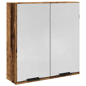 vidaXL Bathroom Mirror Cabinet Old Wood 64x20x66.5 cm Engineered Wood