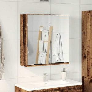 vidaXL Bathroom Mirror Cabinet Old Wood 64x20x66.5 cm Engineered Wood