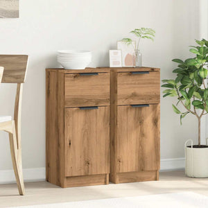 vidaXL Sideboards 2 pcs Artisan Oak 30x30x70 cm Engineered Wood