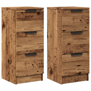 vidaXL Sideboards 2 pcs Old Wood 30x30x70 cm Engineered Wood