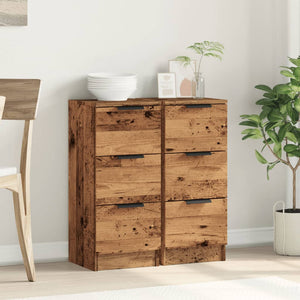 vidaXL Sideboards 2 pcs Old Wood 30x30x70 cm Engineered Wood