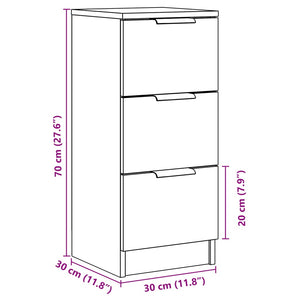 vidaXL Sideboards 2 pcs Old Wood 30x30x70 cm Engineered Wood