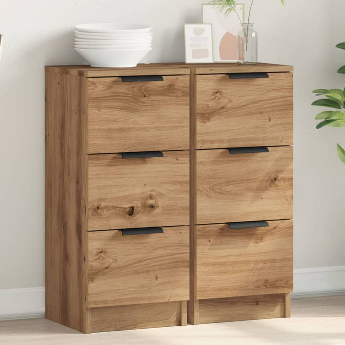 vidaXL Sideboards 2 pcs Artisan Oak 30x30x70 cm Engineered Wood