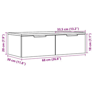 vidaXL Wall Cabinet Old Wood 68x30x20 cm Engineered Wood