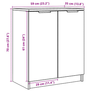 vidaXL Shoe Cabinet Artisian Oak 59x35x70 cm Engineered Wood