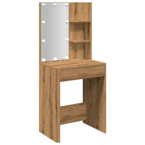 vidaXL Dressing Table with LED Artisan Oak 60x40x140 cm