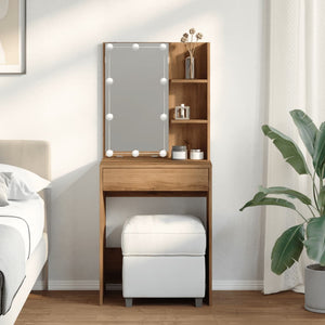 vidaXL Dressing Table with LED Artisan Oak 60x40x140 cm