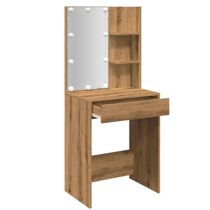 vidaXL Dressing Table with LED Artisan Oak 60x40x140 cm