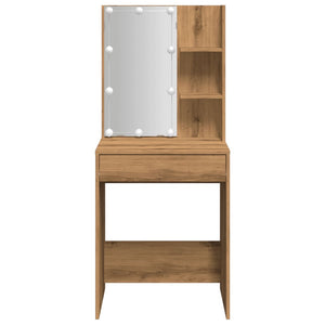 vidaXL Dressing Table with LED Artisan Oak 60x40x140 cm